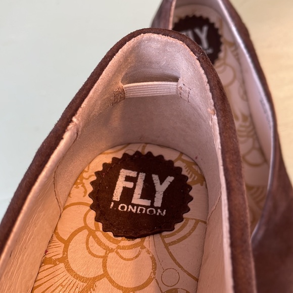 Fly London YAZ Wedge Shoes in Espresso Brown Suede, Size 37 Euro/6.5 US - Picture 10 of 13